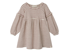 Lil Atelier birch rosebrown stribet kjole